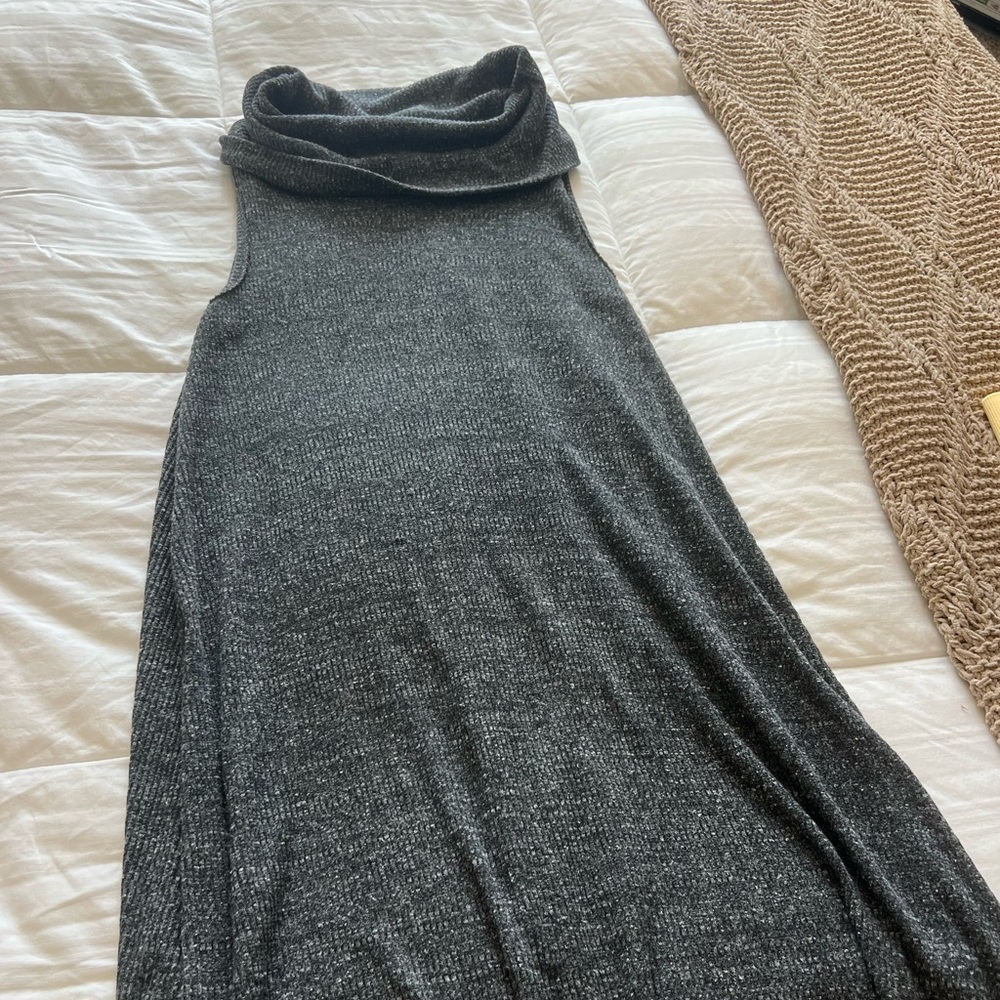 Sleeveless Heather Grey Sweater Dress